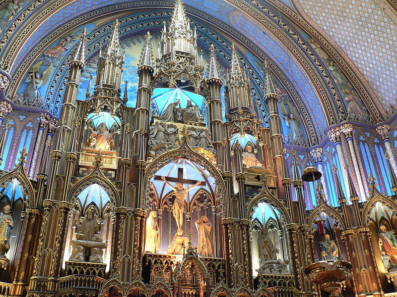 Altar Notre Dame Paris, Notre Dame, France, Cathedral, Europe, medieval, altar, Paris, Landmark, Catholic, HD wallpaper