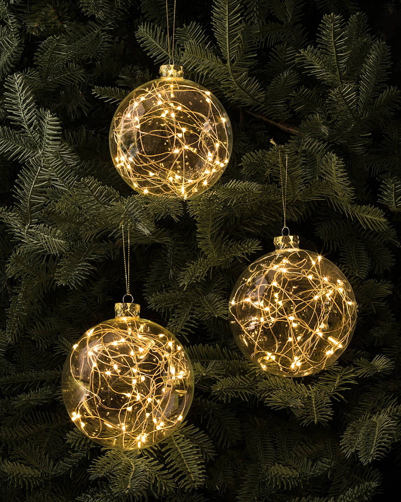 Christmas Lights, gold, tree, HD phone wallpaper