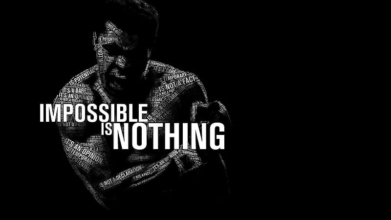 Impossible is Nothing, muhammad ali, text, black background, quotes, typography, HD wallpaper