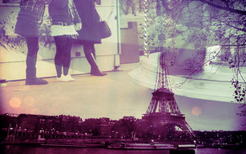 Paris Romance, paris, france, carousel, eiffel tower, HD wallpaper
