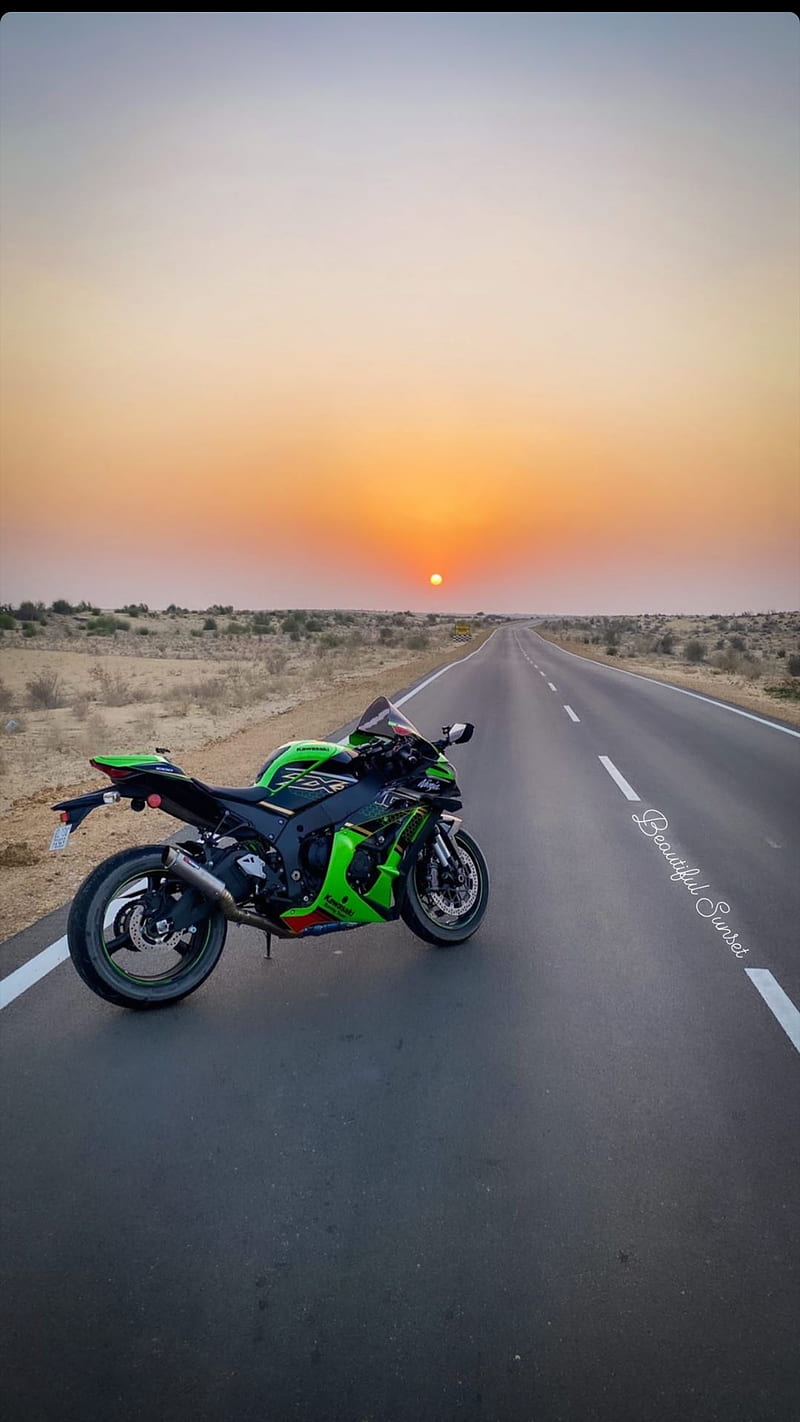 Zx10R kawasaki, bike, fast, jsflims, racer, ride, speed, sunset, superbike, HD phone wallpaper