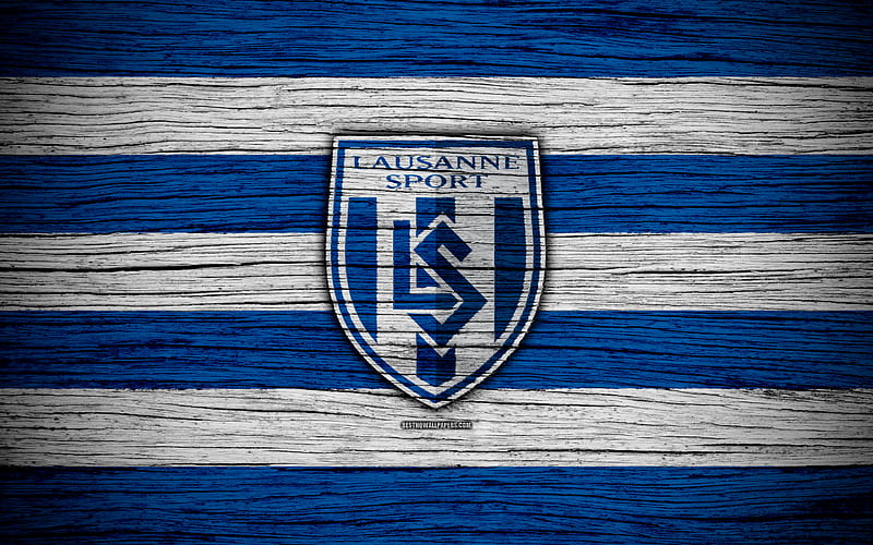 Lausanne wooden texture, Switzerland Super League, soccer, football, emblem, FC Lausanne, Switzerland, logo, Lausanne FC, HD wallpaper
