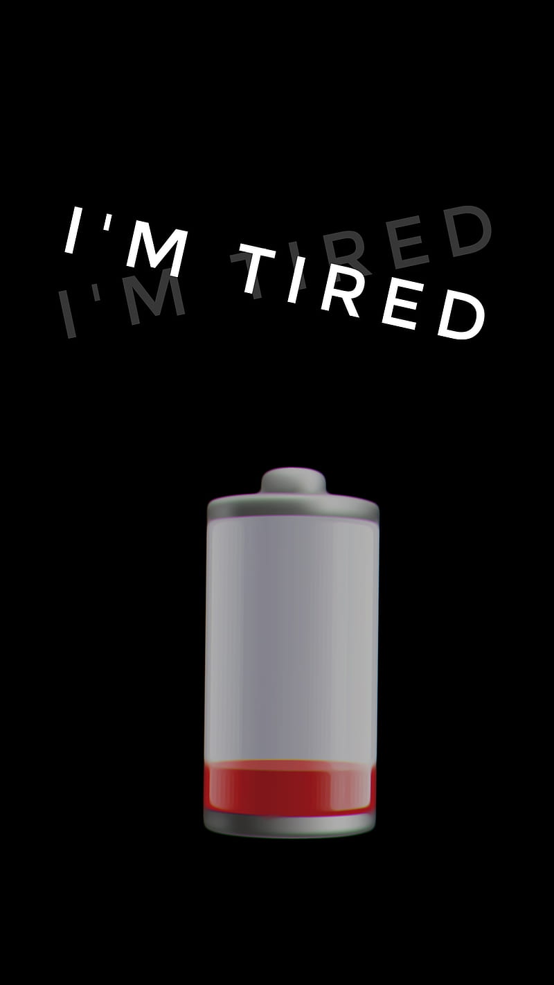 Low battery 2, battery, i'm tired, low battery, red, sad, samsung, simple, text, tired, xiaomi, HD phone wallpaper