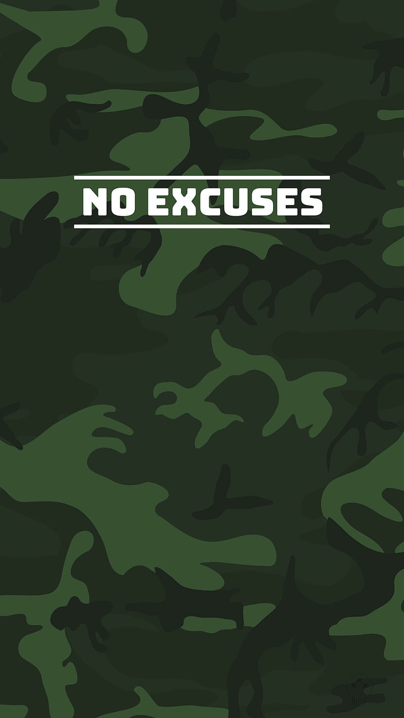 Motivation, camouflage, green, military, no excuses, HD phone wallpaper