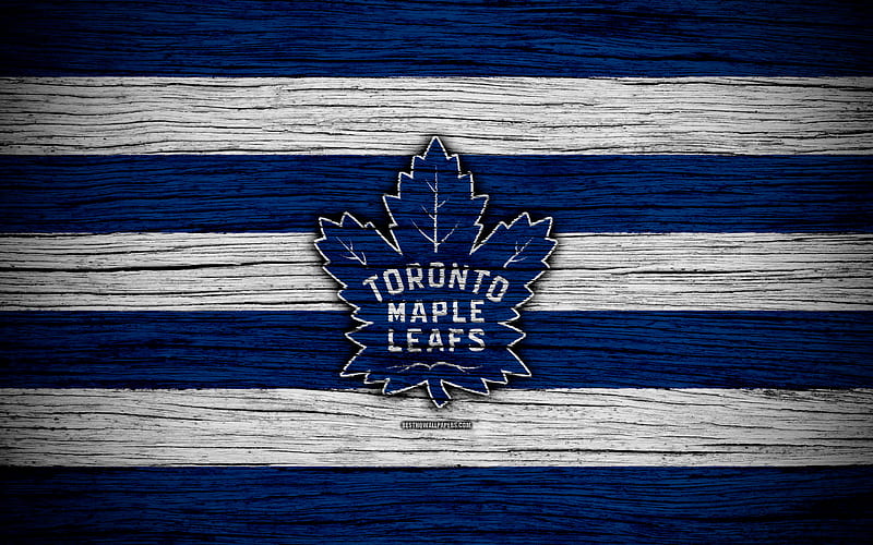 Toronto Maple Leafs NHL, hockey club, Eastern Conference, USA, logo, wooden texture, hockey, Atlantic Division, HD wallpaper