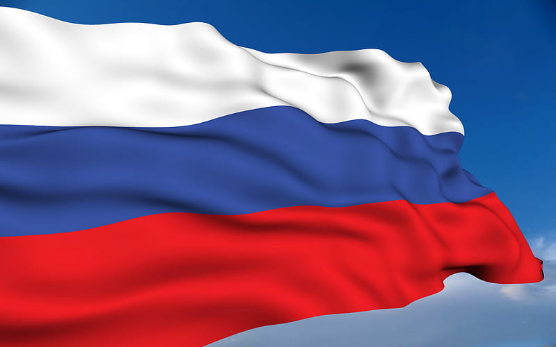 Isolated Russian Flag Waving 3d Realistic Fabric Stock Photo - Download  Image Now - 1991, Asia, Blue - iStock