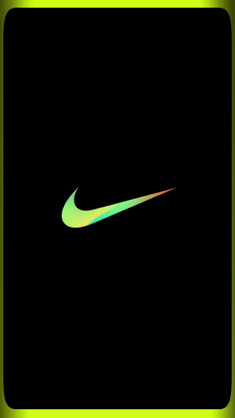 Nike Green Border, air, alphabet, black, code, gente, gold, letter, logo, one, yo, HD phone wallpaper