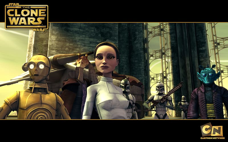 Star Wars, Tv Show, Jar Jar Binks, C 3Po, Padmé Amidala, Star Wars: The Clone Wars, HD wallpaper