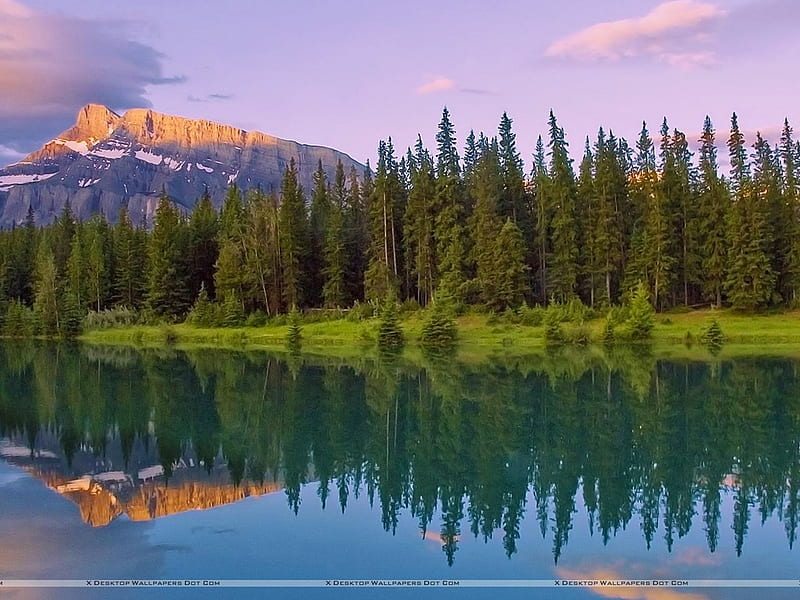 Cascade Ponds At Sunrise Lake Minnewanka Banff National Park Alberta, sunrise, scenery, lake, national park, HD wallpaper