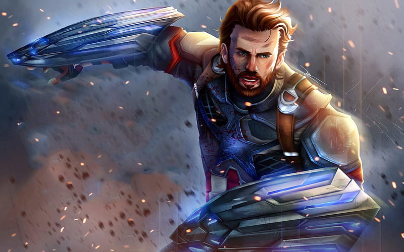 Captain America, artwork, superheroes, 2018 movie, Avengers Infinity War, HD wallpaper