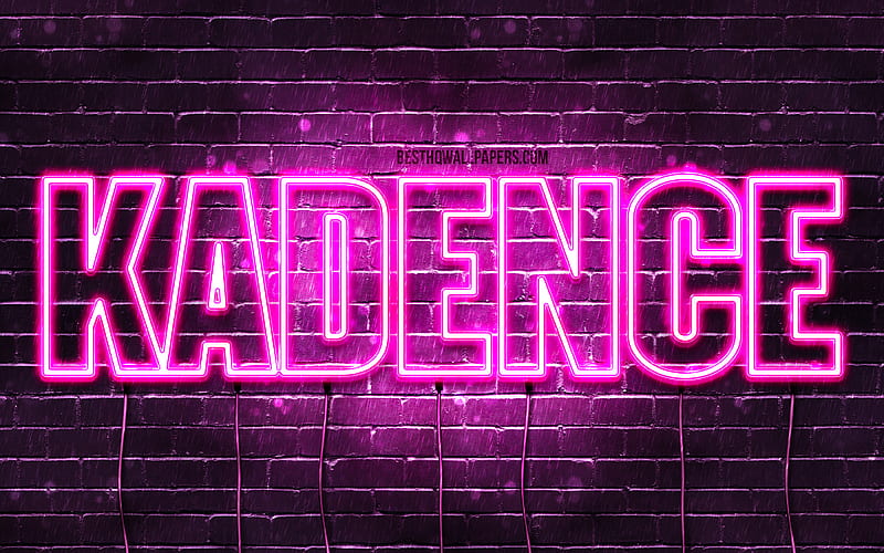 Kadence with names, female names, Kadence name, purple neon lights, Happy Birtay Kadence, with Kadence name, HD wallpaper