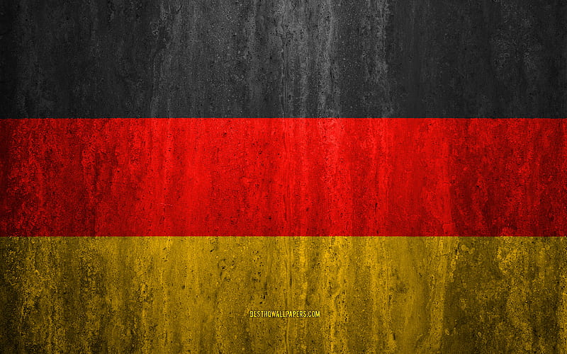 Flag of Germany stone background, grunge flag, Europe, Germany flag, grunge art, national symbols, Germany, stone texture, HD wallpaper
