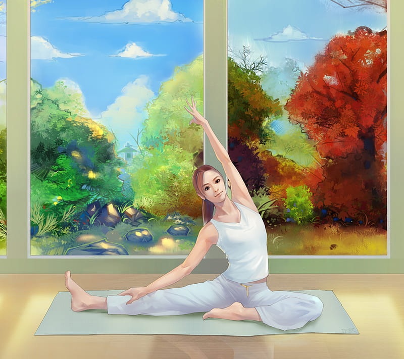 yoga nature wallpaper