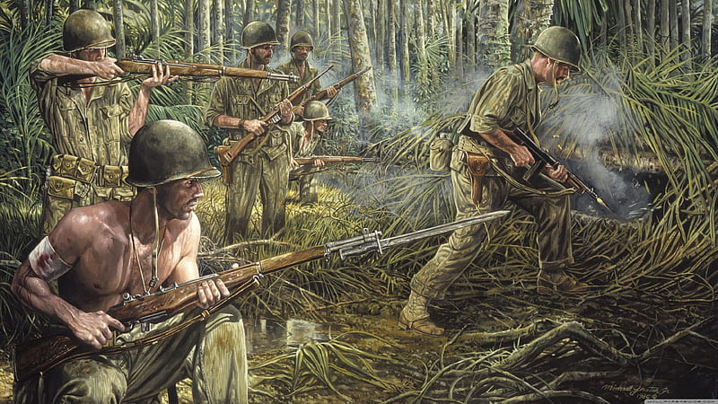 vietnam war, forest, guerra, sldier, vietnam, HD wallpaper