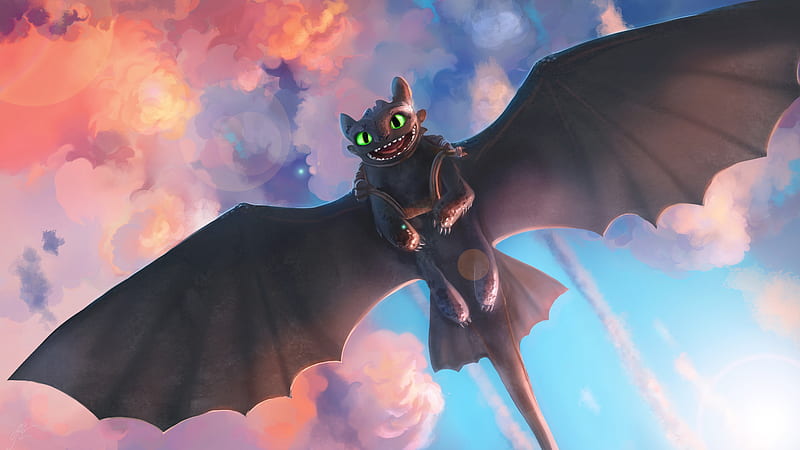 how to train your dragon, night fury, artwork, Movies, HD wallpaper