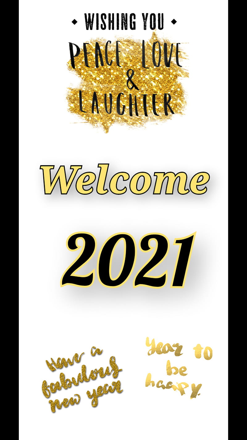 Welcome 2021, celebrate, gold, holiday, new year, HD phone wallpaper