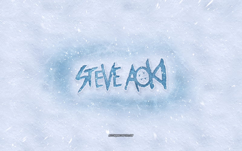Steve Aoki logo, winter concepts, american dj, snow texture, snow background, Steve Aoki emblem, winter art, Steve Aoki, HD wallpaper