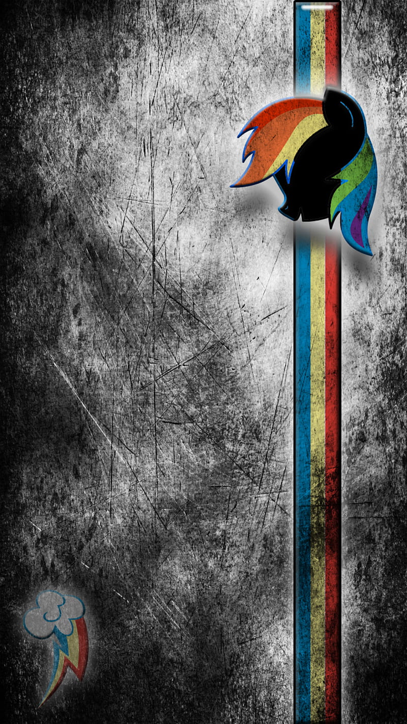 Rainbow Dash Dark, black, brony, gray, grunge, my little pony, HD phone wallpaper