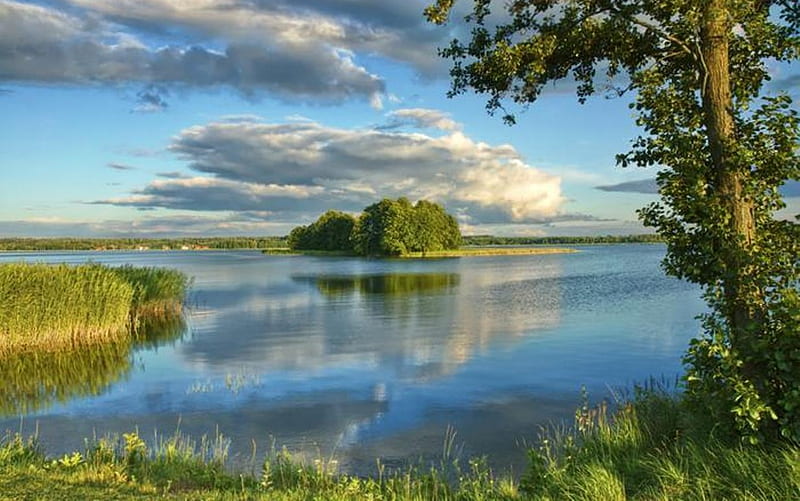 Lake in Mazury, Poland, summer, Lake, Poland, nature, Mazury, HD wallpaper