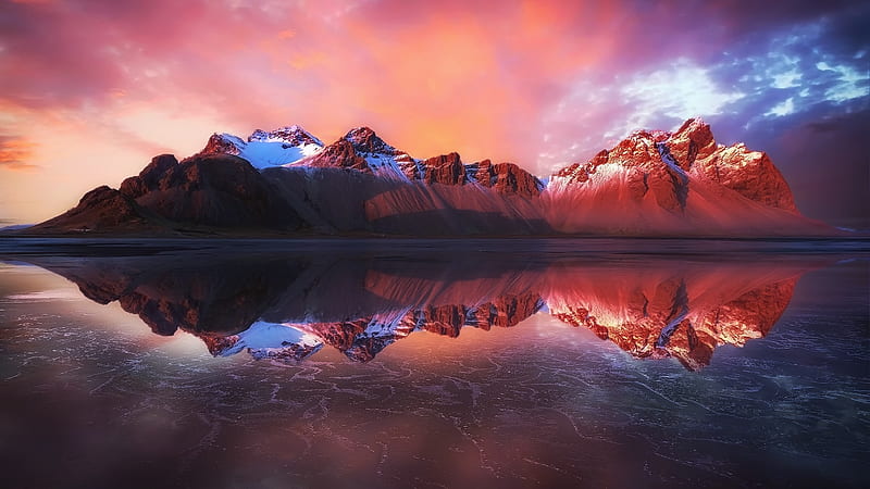 Reflection Of Mountains In Water, reflection, nature, mountains, earth, HD wallpaper