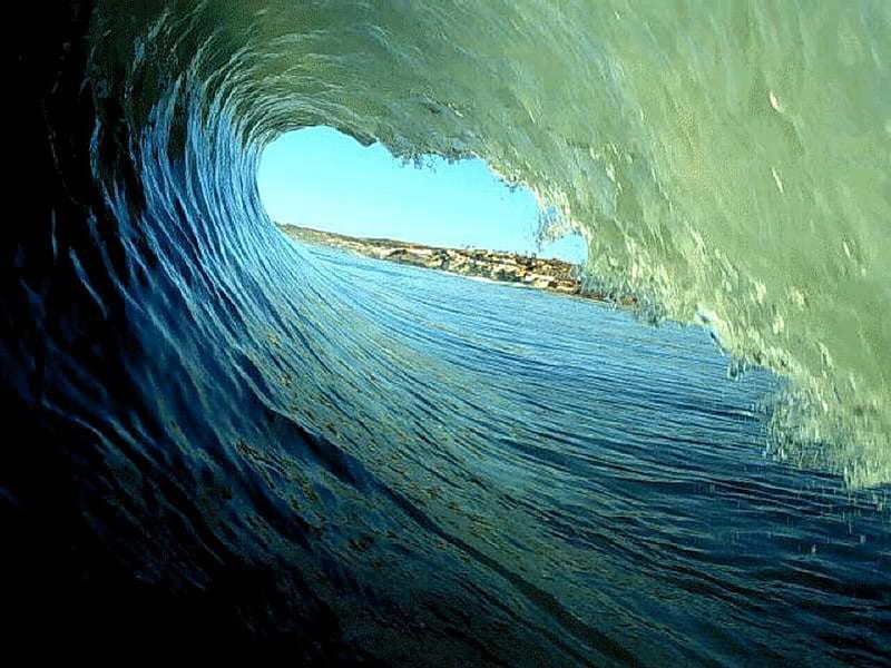 wave, tube, water, ocean, HD wallpaper