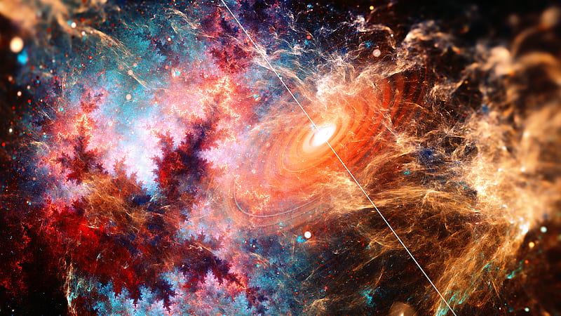 Beautiful Galaxy Fractal Art, galaxy, digital-universe, space, HD wallpaper