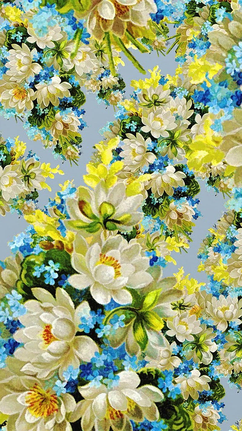Bonitas flores blancas, 3d, flores azules, teléfono con flores, bonitas,  para teléfono, Fondo de pantalla de teléfono HD | Peakpx
