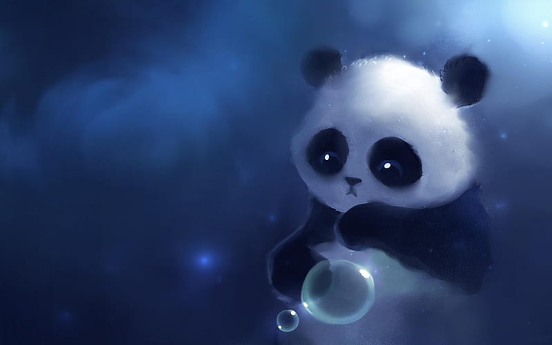 Baby Panda, panda, art, bubble, cartoon, baby, animal, HD wallpaper | Peakpx