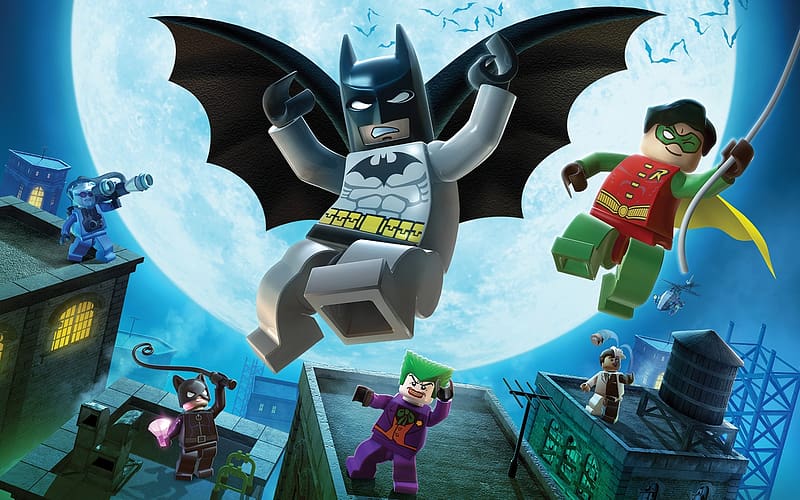 Batman, Joker, Catwoman, Lego, Video Game, Robin (Dc Comics), Dick Grayson, Two Face, Mr ze (Dc Comics), Lego Batman: The Videogame, HD wallpaper