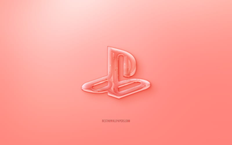 PS4 3D logo, Red background, Red PS4 jelly logo, PS4 emblem, creative 3D art, PlayStation, HD wallpaper