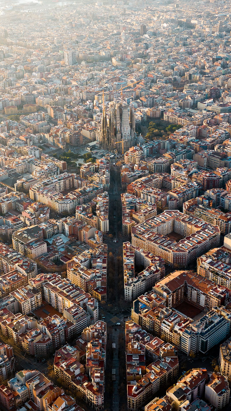 Barcelona Day, aerial, barcelona, city, drone, drone graphy, sagrada  familia, HD phone wallpaper | Peakpx
