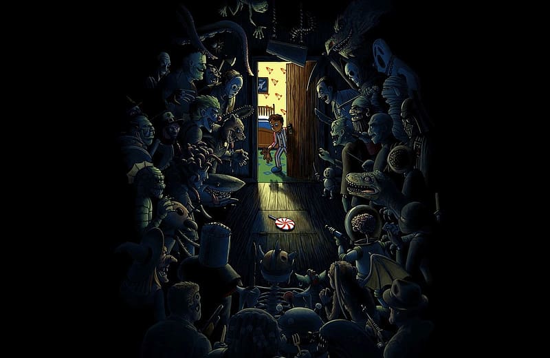 the closet, trap, fiends, infested, haunted, HD wallpaper