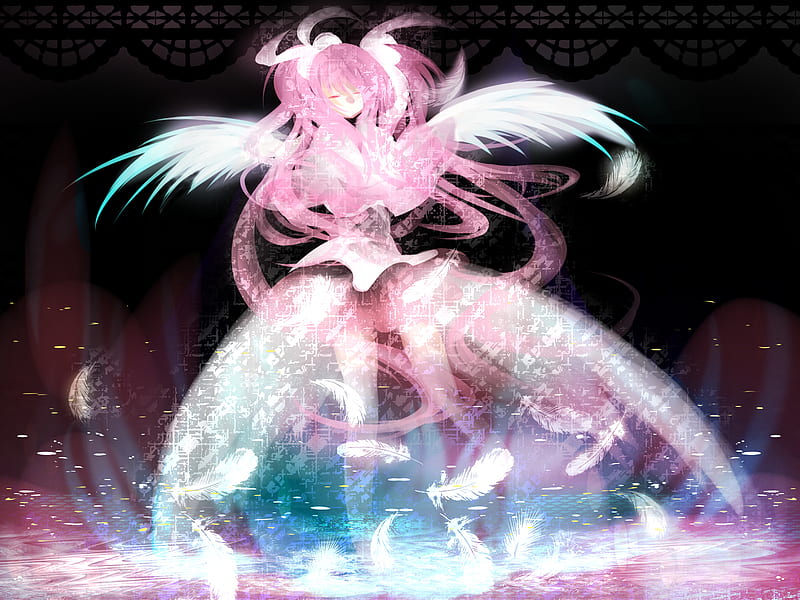Kaname Madoka, pretty, stunning, wings, angel, bonito, sexy, mahou shoujo madoka majika, cute, hot, beauty, anime girl, pink hair, pink, HD wallpaper Kaname Madoka, pretty, stunning, wings, angel, bonito, sexy, mahou shoujo madoka majika, cute, hot, beauty, anime girl, pink hair, pink, HD wallpaper