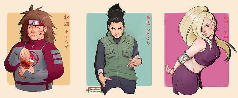 Naruto, Chōji Akimichi, Ino Yamanaka, Shikamaru Nara, HD wallpaper