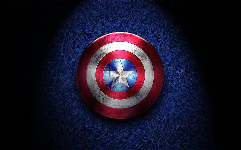 Captain America shield, logo, superheroes, darkness, Captain America, HD wallpaper