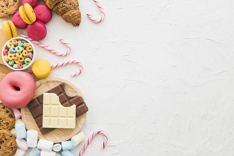 Food, Chocolate, Marshmallow, Sweets, Doughnut, Macaron, HD wallpaper