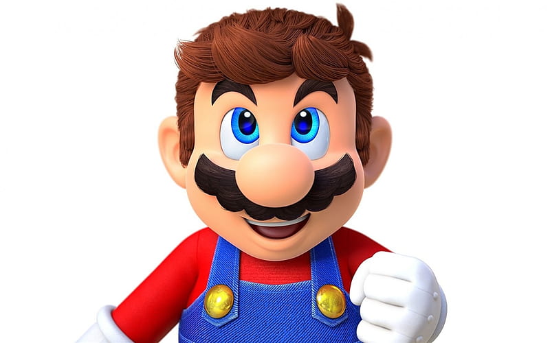 Super Mario, portrait, cartoon character, plumber, 3d, denim overalls, HD wallpaper
