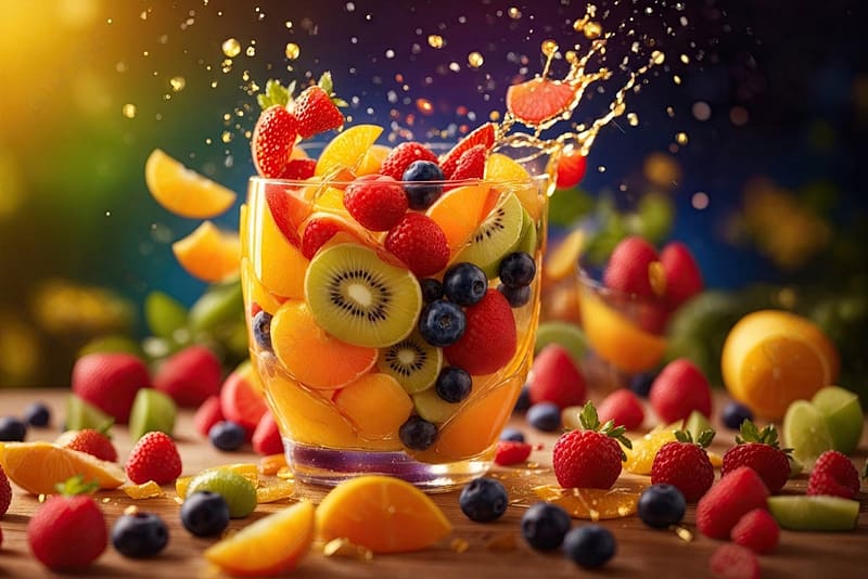 Fruits juice, Strawberries, Breakfast, Oranges, Fruits, Glasses, HD wallpaper