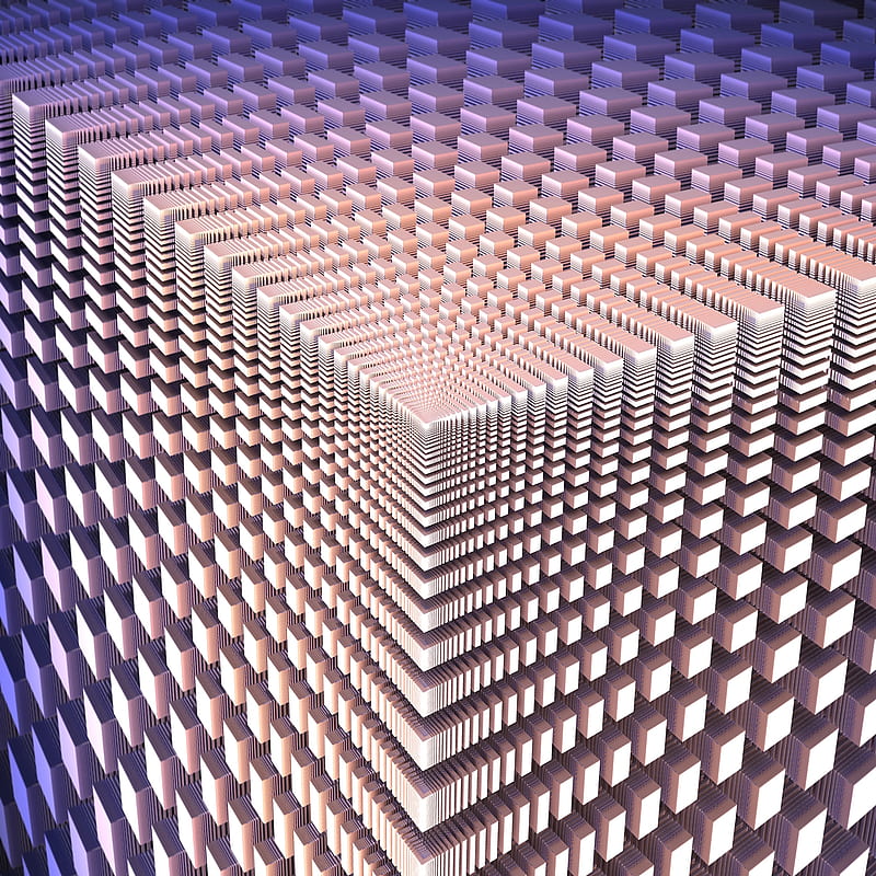 Fractal Box, 3d, abstract, cube, forma, square, HD phone wallpaper