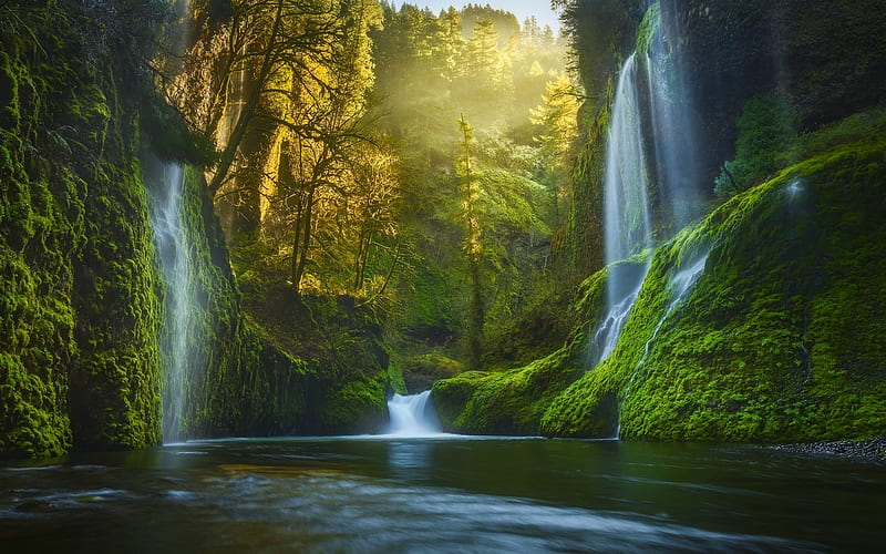 Dreamy Waterfall, waterfall, nature, HD wallpaper