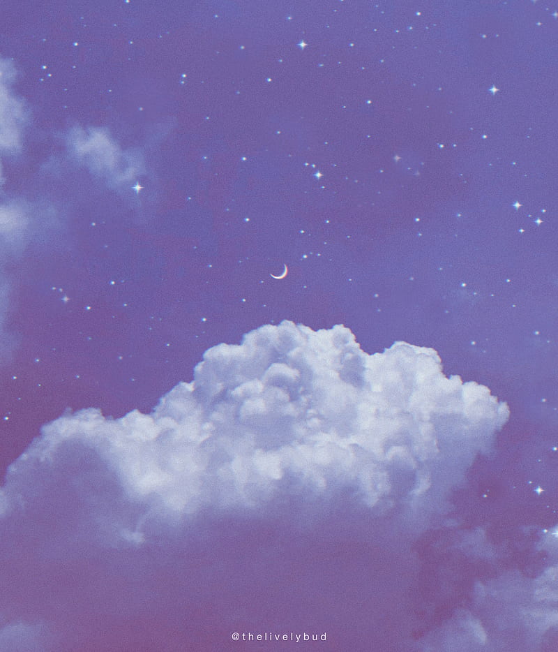 Aesthetic Skies 10, sky, moon, samsung, gray, purple, clouds, stars,  iphone, HD phone wallpaper | Peakpx