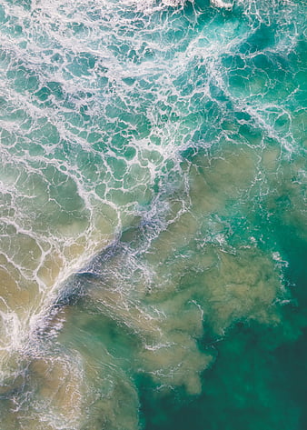 Ocean, aerial view, ship, funnel, waves, HD phone wallpaper | Peakpx