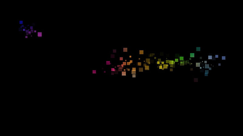 Dark Rainbow Pixel Splash, colorful, 1920x1080, colors, black, rainbow, pixel, 1080, abstract, splash, dark, simple, color, pixels, HD wallpaper