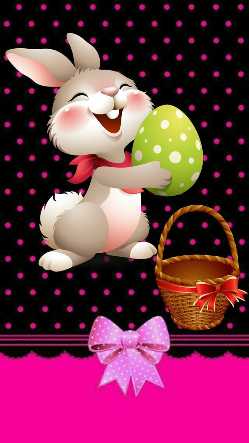 Happy, bunny, easter, kids, spring, HD phone wallpaper