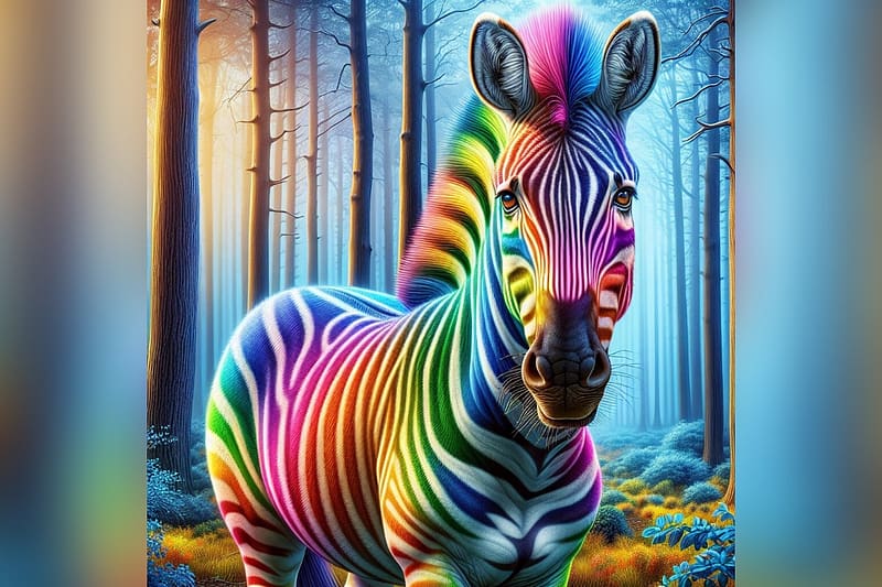 Fantasy Rainbow Zebra
