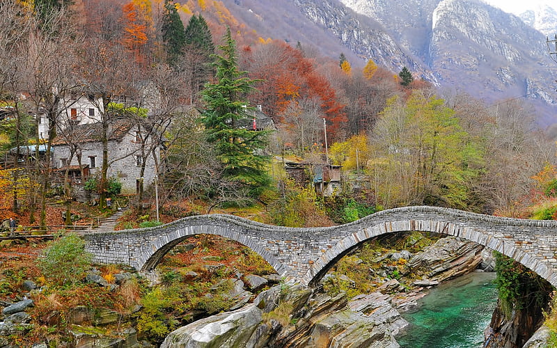 A bridge, rural, architecture, bridge, stone-bridge, nature, HD wallpaper