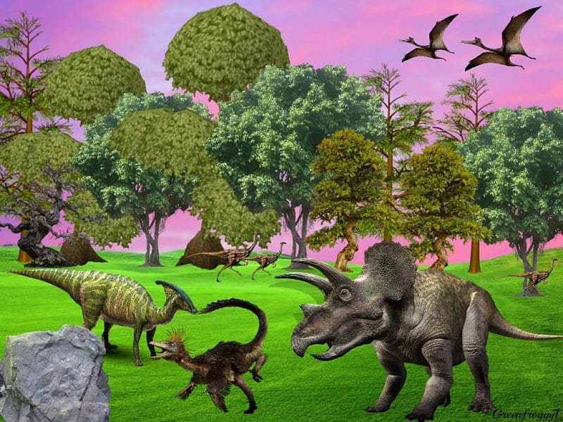 FOR DJ...''3WAGGINTAILS'' GRANDSON, TREES, DINOSAURS, CREATION, ABSTRACT, HD wallpaper