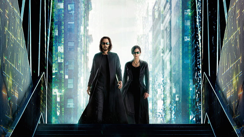 Movie, The Matrix Resurrections, Keanu Reeves , Neo (The Matrix) , Carrie-Anne Moss , Trinity (The Matrix), HD wallpaper