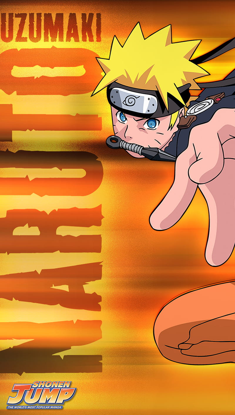 Naruto Uzumaki, jump, name, ninja, orange, HD phone wallpaper | Peakpx