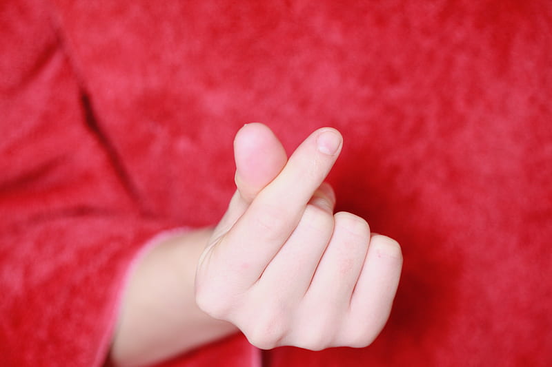 Persons Hand on Red Textile, HD wallpaper